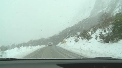 Snow driving danger Stock Footage 4089822