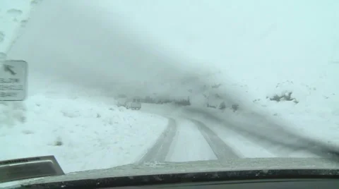 Snow driving Stock Footage 4089287
