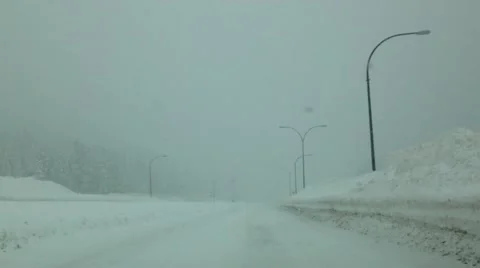 Snow Driving Stock Footage 42111967