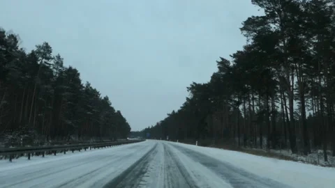 Snow. Driving on the freeway A15 in the direction 스톡 동영상 148133244