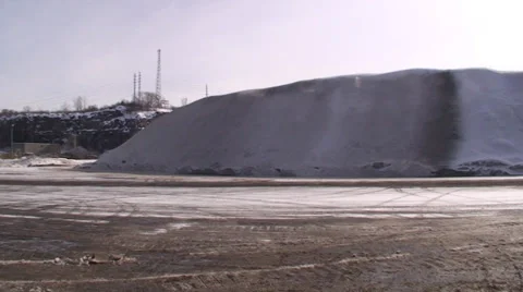 Snow dump with bulldozer. #36 Stock Footage 34775646