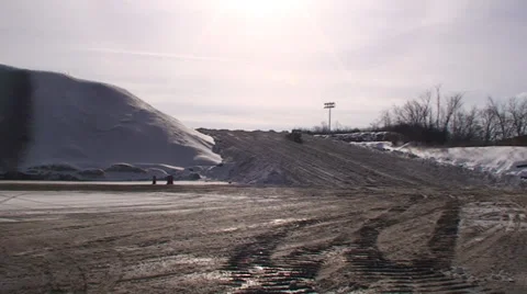 Snow dump with bulldozer. #37 Stock-Footage 34775496