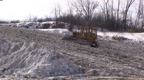 Snow dump with bulldozer. #46 Stock Footage 34776114