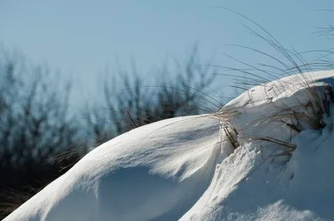 Snow on dune Stock Photos