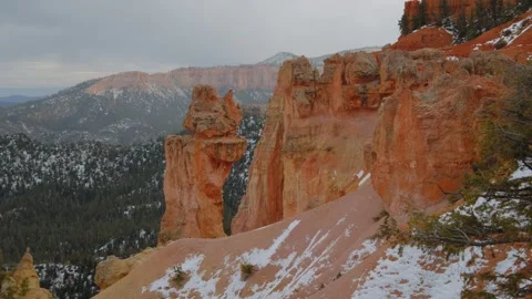 Snow dusted hoodoos of Bryce Stock Footage 268051799