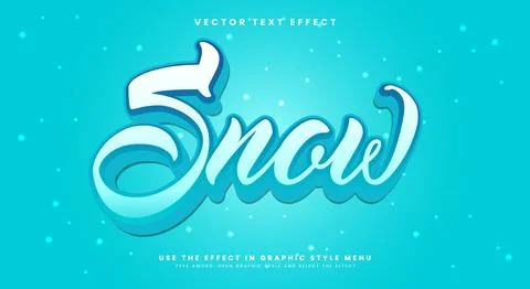 Snow editable text effect Template Stock Illustration