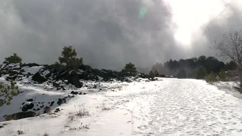 Snow on Etna Stock Footage 171524548