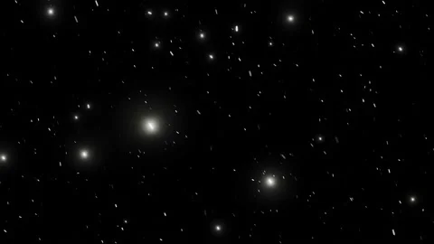 Snow fall on black background Stock Footage 144677550