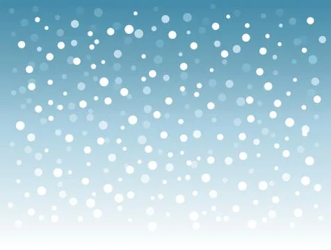 Snow fall from blue sky background. Vector illustration. Stock Illustration