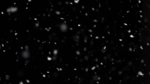 Snow fall concept. Falling snow against a black background Stock Footage