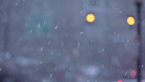 Snow Fall Focusing Slow Motion Stock Footage 74022873