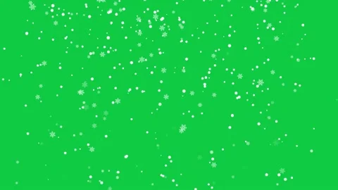 Snow fall on green screen,white snow flakes flying animation,happy new year  Stock Footage 164916885