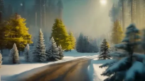 Snow falling and the effect of flying a drone in a snowy forest. A short vi.. Stock Footage 255890659