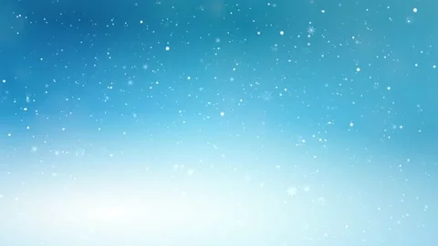 Snow falling animation against blue sky video background Stock Footage 209490567