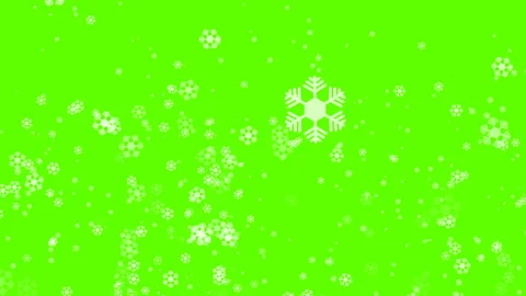 Snow Falling Animation Background, Pretty Flakes On Green Screen Vidéo 144286640