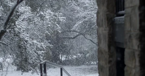 Snow Falling In Apartment Complex Video stock 147159862