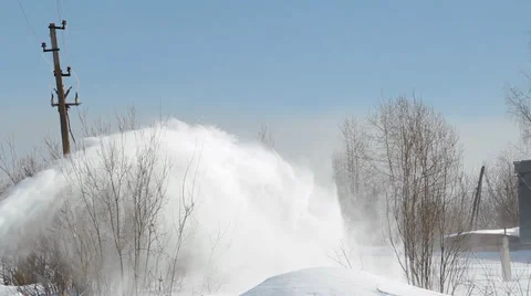 Snow is falling, appear trees Stock Footage 36679481