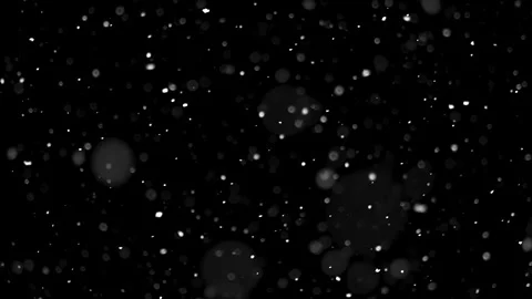 Snow Falling on Black Background, Peaceful Winter Weather Slow Motion Stock Footage 316965767