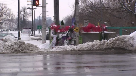 Snow falling off a car. Stock Footage 34711931