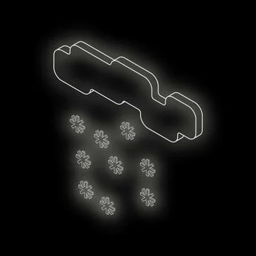 Snow falling from cloud isometric icon on dark background Stock Illustration