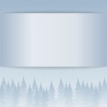 Snow falling. Empty card. Forest. Stock Illustration