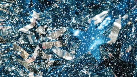 Snow falling on a festive background, winter scenery Stock Footage 121798797