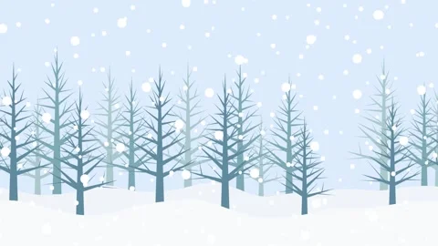 Snow falling on a forest in the mountain. Video stock 286824232