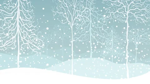 Snow falling on a forest in the mountains. Winter snowy landscape backgroun.. Stock Footage 254657608