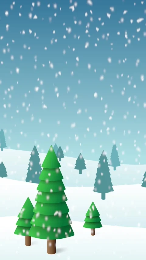 Snow falling on a forest in the mountains. Winter snowy landscape backgroun.. Stock Footage 318511420