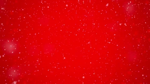 Snow falling gently on a vibrant red background Stock Footage 325038014