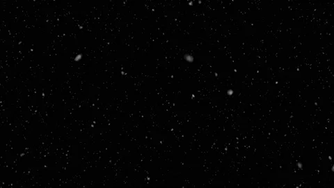 Snow falling isolated on black background Stock Footage 145250169
