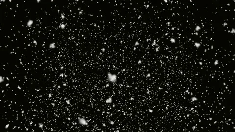 Snow falling on isolated black background Stock Footage 161893631