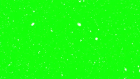 Snow falling isolated on green background Stock Footage 145343663