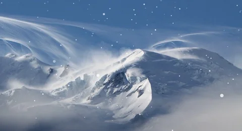 Snow Falling on the Mountain Stock Footage