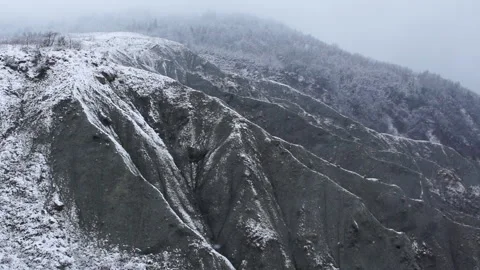 Snow falling on mountains slowmo 1 Stock Footage 148486137
