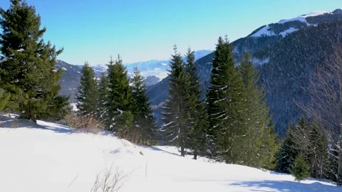 Snow falling in the mountains of Sudelfeld 動画素材 248997345