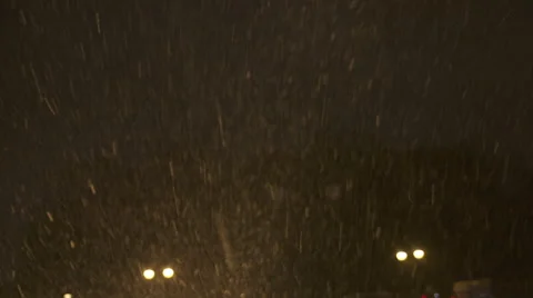 Snow falling at night city berlin Stock Footage 46410074