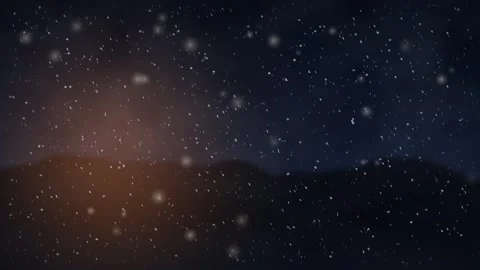 Snow Falling in Night Mountain Landscape Winter Weather Animation Vídeos de archivo 347965632