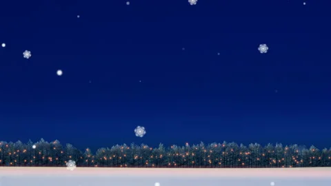 Snow Falling in the Night Sky 動画素材 330577088