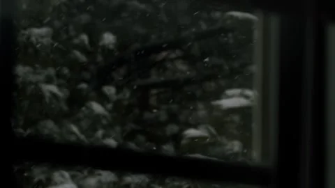 Snow Falling out Window Stock Footage 301470576