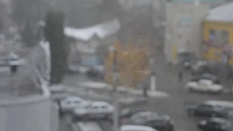 Snow falling outdoors Stock Footage 70561054
