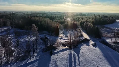 Snow Falling Over Active Timber Harvest Site Stock-Footage 331036460