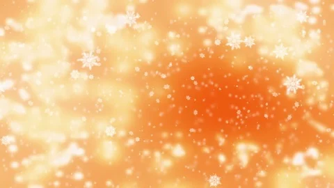 Snow falling over beautiful soft golden background with blurred lights, snowfall Stock-Footage 82997974