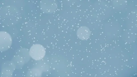 Snow falling over beautiful soft blue background with blinking blurred lights Stock Footage 83605642