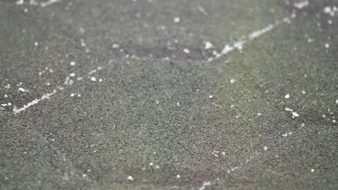 Snow is falling on the roof Stock Footage