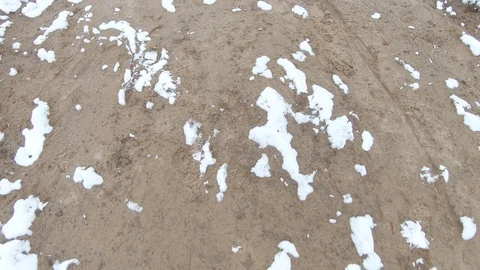 Snow falling on a sandy Stock-Footage 129452909