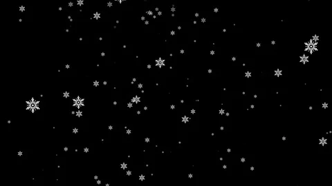 Snow falling seamless loop animation isolated on black background Video stock 345225029