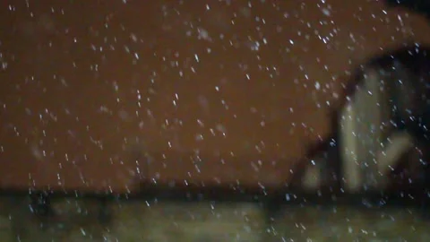 Snow Falling From Sky At Night High Frame Rate Slowed Stock Footage 226052494