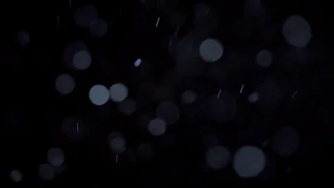 Snow Falling Slow Motion Night Bokeh Stock Footage