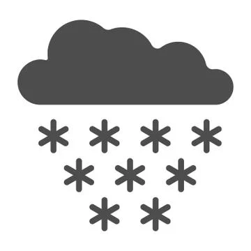Snow is falling from snow cloud solid icon, World snow day concept, Weather イラスト素材